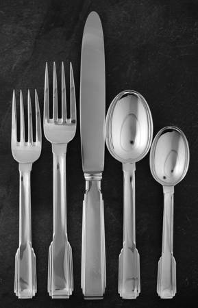 Art Deco (Silverplate) 5 Piece Place Setting by Ricci (Argentieri)