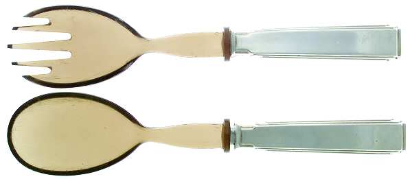Art Deco (Silverplate) Plastic Bowl 2-Piece Salad Set
