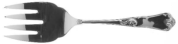 Bernini (Silverplate) Large Solid Fish Serving Fork by Ricci (Argentieri)