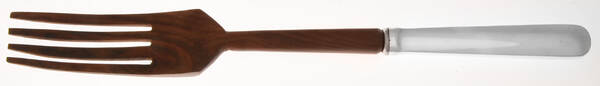Modigliani (Silverplate) Salad Serving Fork with Wooden Prongs HC