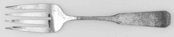 1776-Hammered (Silverplate, 1976) Medium Solid Cold Meat Serving Fork