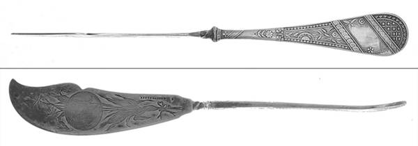Brilliant (Silverplate, 1869) Flat Twisted Handle Master Butter Knife Bright Cut