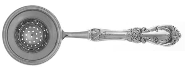 Burgundy (Sterling, 1949, No Monograms) Tea Strainer Overcup Serving-Stainless Bowl HC