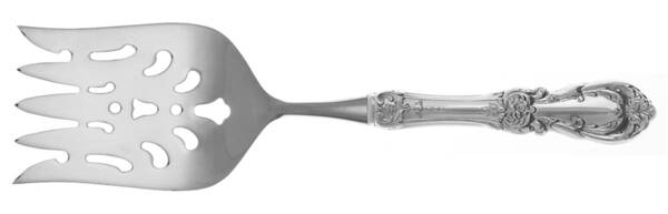 Burgundy (Sterling, 1949, No Monograms) Fish Serving Fork with Stainless Tines HC