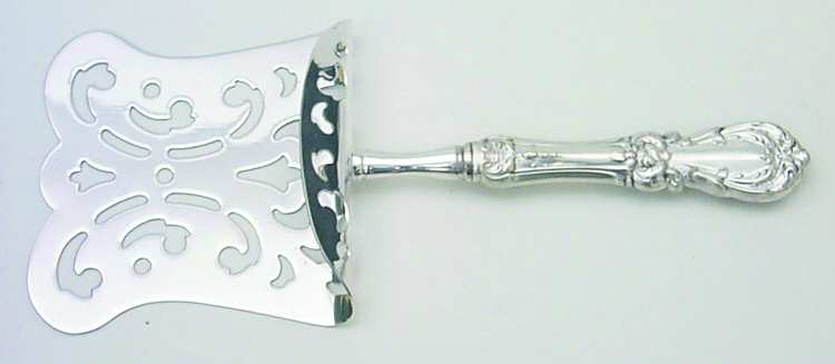Burgundy (Sterling, 1949, No Monograms) Hollow Asparagus Server with Silverplate Hood