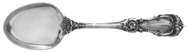 Burgundy (Sterling, 1949, No Monograms) Old Style Place/Oval Soup Spoon
