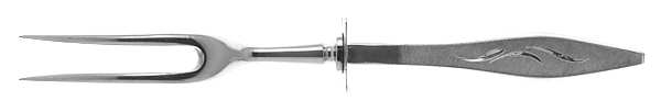 Cellini-Engraved (Sterling, 1967) Small Steak Carving Fork with Stainless Prongs
