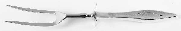 Cellini-Engraved (Sterling, 1967) Large Stainless-Prong Roast Carving Fork
