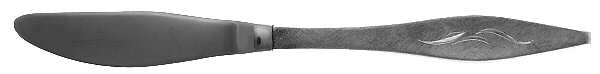 Cellini-Engraved (Sterling, 1967) Modern Hollow Butter Spreader (Stainless)