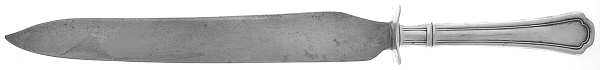 Clovelly (Sterling, 1912) Large Carving/Roast Knife StnlBl w/Sterling Guard