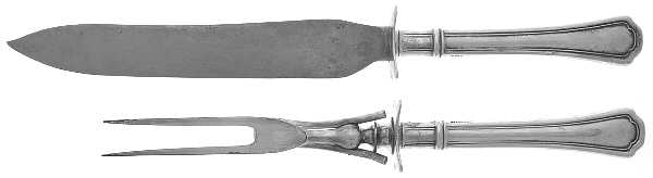 Clovelly (Sterling, 1912) 2 Piece Small Carving Set W/ Sterling Guard