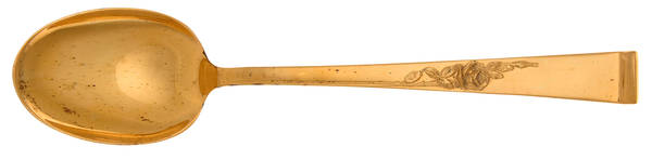Classic Rose-Gold (Sterling, Gold Vermeil, 1954) Dessert/Oval Soup Spoon