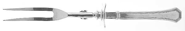 Columbia (Sterling, 1912) Small Steak Carving Fork with Stainless Prongs