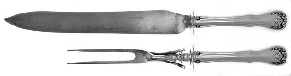 Devon (Sterling, 1911) (2 Pc)Carving Set-Lg Stnbl/Roast w/Sterling Guard