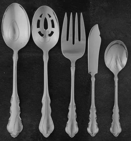 Dresden Rose (Silverplate, 1953) 5 Piece Hostess Set