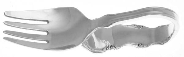 Dresden Rose (Silverplate, 1953) Baby Fork with Curved Handle HC
