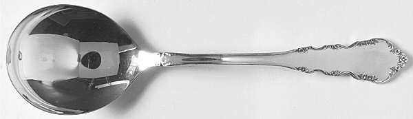 Dresden Rose (Silverplate, 1953) Round Bowl Soup Spoon (Gumbo)