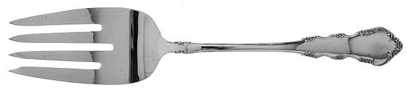 Dresden Rose (Silverplate, 1953) Medium Solid Cold Meat Serving Fork