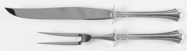 Eighteenth Century (Sterling, 1971, Newer) Large 2-Piece Roast Carving Set w/ Stainless Blade
