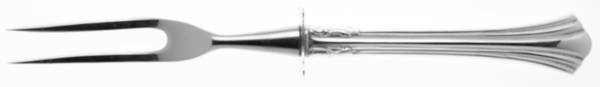 Eighteenth Century (Sterling, 1971, Newer) Small Steak Carving Fork with Stainless Prongs