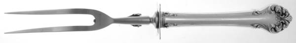 Elegante-L'Elegante (Sterling, 1900-1940) Large Stainless-Prong Roast Carving Fork