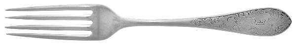 English Antique-Etched (Sterlng, 1895) Monogram Fork