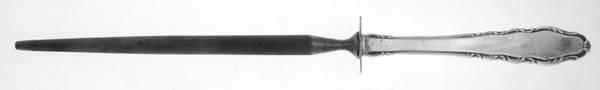 English Provincial (Sterling, 1965) Large Knife Sharpener-Steel Rod w/Sterling Guard