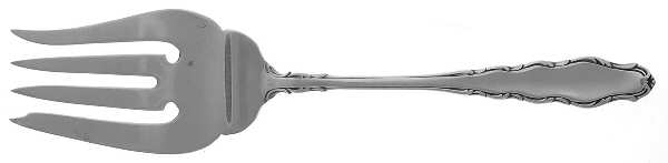 English Provincial (Sterling, 1965) Medium Solid Cold Meat Serving Fork