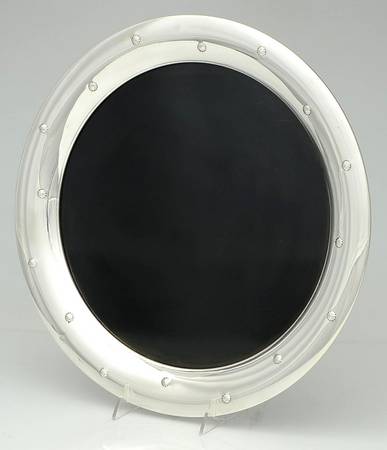 Far East (Sterling, Hollowware) 14" Round Lucite Tray with Sterling Band