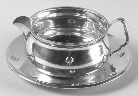 Far East (Sterling, Hollowware) Sterling Gravy Boat & Underplate