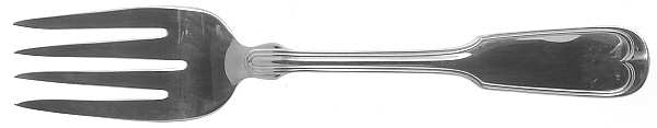 Fiddle (Silverplate, 1979) Medium Solid Cold Meat Serving Fork