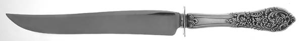 Florentine Lace (Sterling, 1951) Large Carving/Roast Knife StnlBl w/Sterling Guard