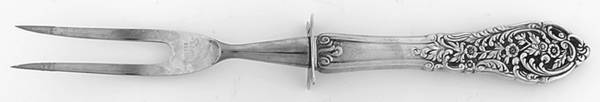 Florentine Lace (Sterling, 1951) Small Steak Carving Fork with Stainless Prongs