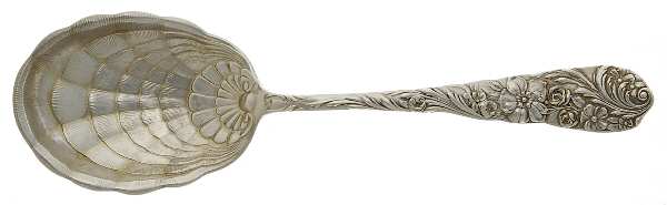 Flora (Sterling, 1890) Solid Salad Serving Spoon