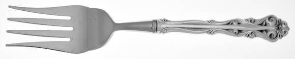 Florentine Rose (Stainless) Cold Meat Fork Large, Stainless Tines HC