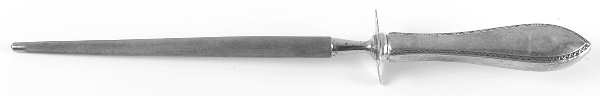 Four Georges-Engraved (Sterling, 1920) Large Roast Steel Rod Knife Sharpener