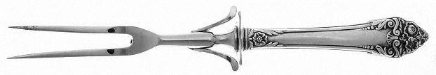 Fragrance (Sterling, 1941, No Monograms) Large Stainless-Prong Roast Carving Fork