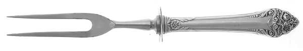 Fragrance (Sterling, 1941, No Monograms) Small Steak Carving Fork with Stainless Prongs