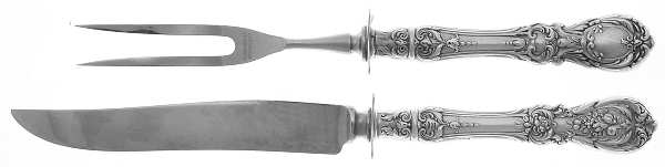 Francis I (Sterling, Eagle-R-Lion, 1907) 2 Piece Small Carving Set W/ Sterling Guard