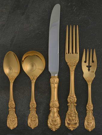 Francis I-Gold Vermeil (Sterling) 5 Piece Dinner Size Setting