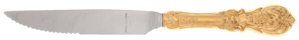 Francis I-Gold Vermeil (Sterling) Steak Knife Individual Hollow, Serrate HC