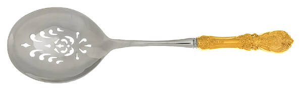 Francis I-Gold Vermeil (Sterling) Casserole Spoon with Pierced Stainless Bowl HC