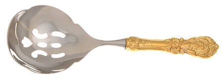 Francis I-Gold Vermeil (Sterling) Pierced Serving Spoon with Stainless Bowl