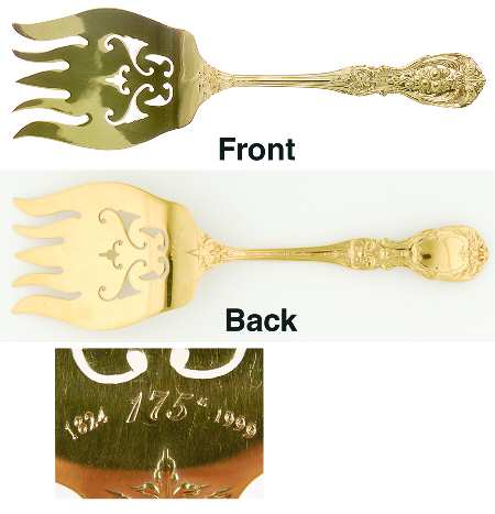 Francis I-Gold Vermeil (Sterling) Large Solid Anniversary Tined Sardine Serving Fork