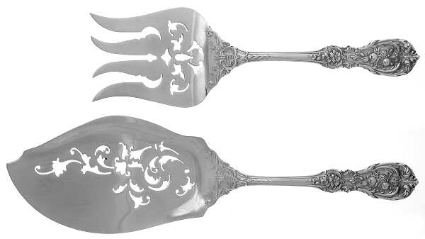 Francis I-Gold Vermeil (Sterling) Pierced Fish Serving Set