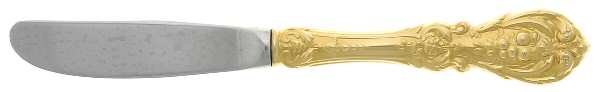Francis I-Gold Vermeil (Sterling) Modern Hollow Butter Spreader (Stainless)
