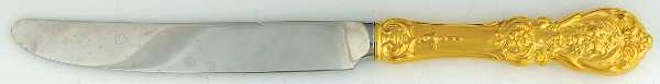Francis I-Gold Vermeil (Sterling) Knife-New French/Hollow