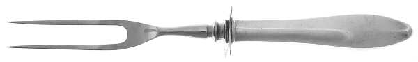 French Antique (Sterling, 1901) Small Carving Fork Stainless Prong W/Sterling Guar