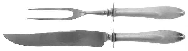 French Antique (Sterling, 1901) 2 Piece Small Carving Set W Sterling Guard