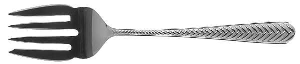 French Braid (Stainless) Medium Solid Cold Meat Serving Fork